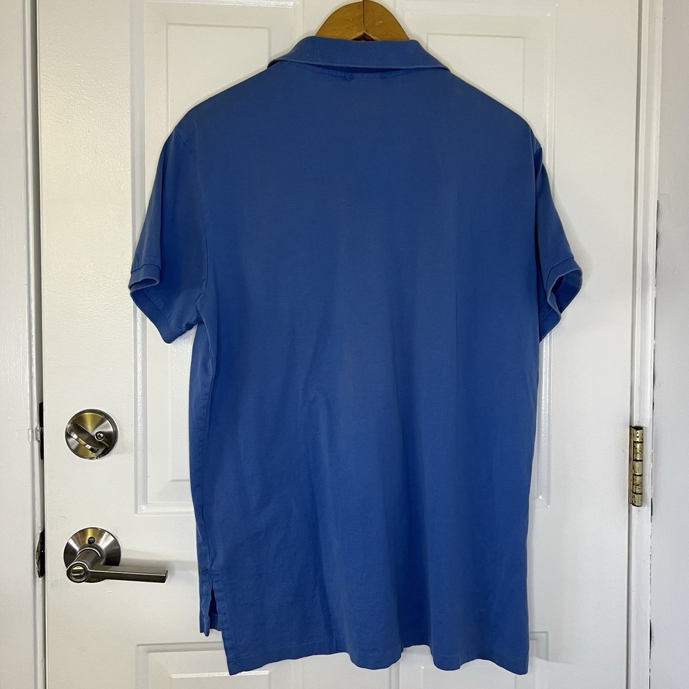 Polo Ralph Lauren Men's Classic Fit Cotton Polo Shirt Blue Red Pony Size L - Picture 2 of 4